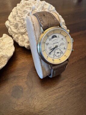 Rare - Waltham Men's Moon Phase Watch - w/ Ostrich Strap - Great Condition!